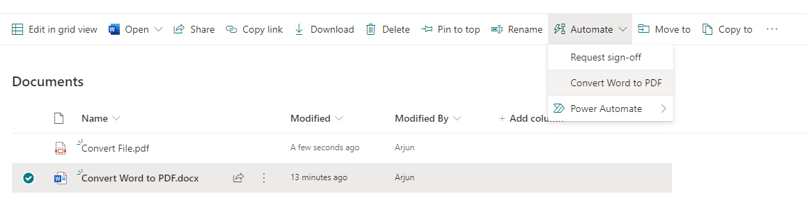 Get File from SharePoint Document Library